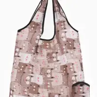 Сумка хозяйственная без застёжки, складная, коричневая
