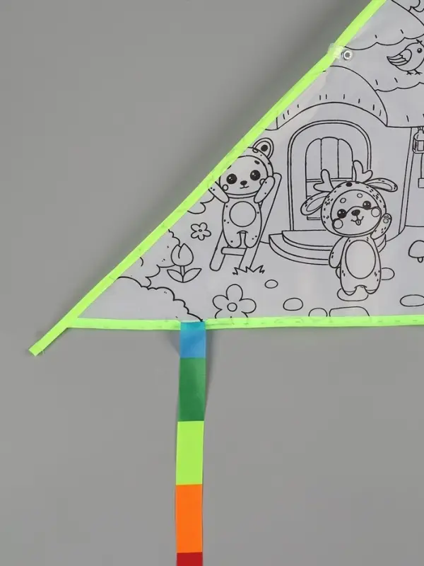 Воздушный змей - раскраска Funny toys &laquo;Зверятки&raquo;, 80 см, 6 фломастеров