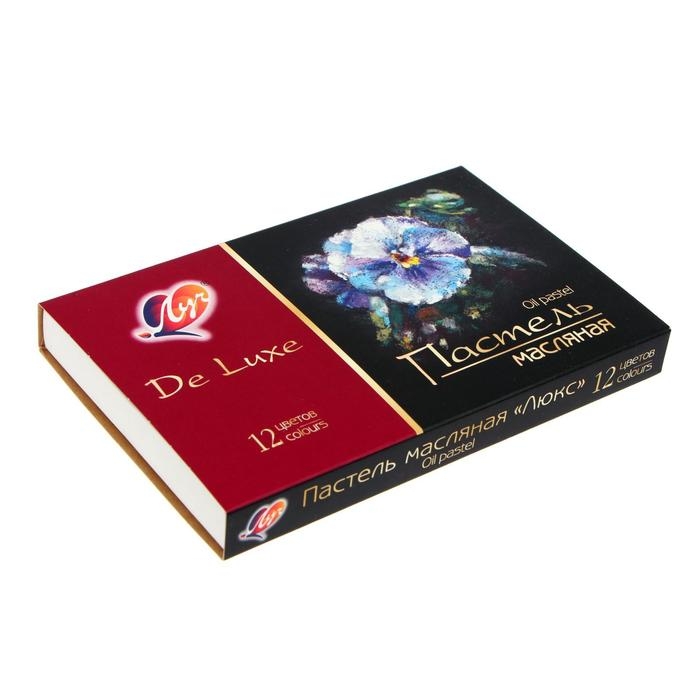 Пастель масляная 12 цветов,  Пастель масляная 12 цветов, "Луч" De Luxe, круглая
