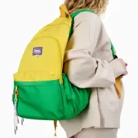 Рюкзак молодёжный на молнии, с карманами, двухцветный, 31&times;15&times;46 см, жёлтый