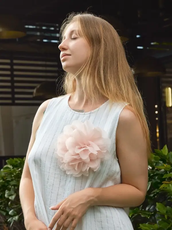 Брошь текстиль «Цветок», цвет серо-розовый Брошь текстиль «Цветок», цвет серо-розовый