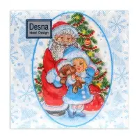Салфетки новогодние бумажные Desna Design «Дед Мороз и Снегурочка», 1 слой, 24x24 см, 40 шт Салфетки новогодние бумажные Desna Design «Дед Мороз и Снегурочка», 1 слой, 24x24 см, 40 шт