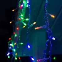Гирлянда &laquo;Бахрома&raquo; 4&times;0.6 м, IP44, прозрачная нить, 180 LED, свечение мульти, 8 режимов, 220 В