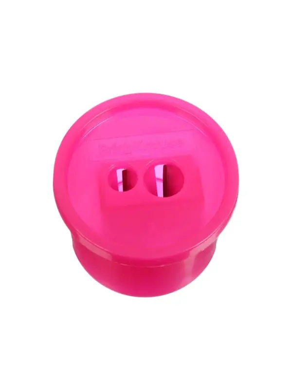 Точилка ErichKrause Cylinder Duo Neon, 2 отверстия, с контейнером, МИКС