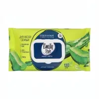 Влажные салфетки Emily Style Универсальные для всей семьи АЛОЭ с крышкой 120шт