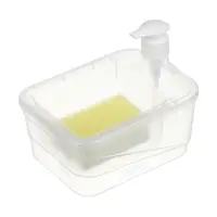 Дозатор для моющего средства, тм VETTA, отсек для губки, губка в компл., 500 мл, 17х13х14см, пластик