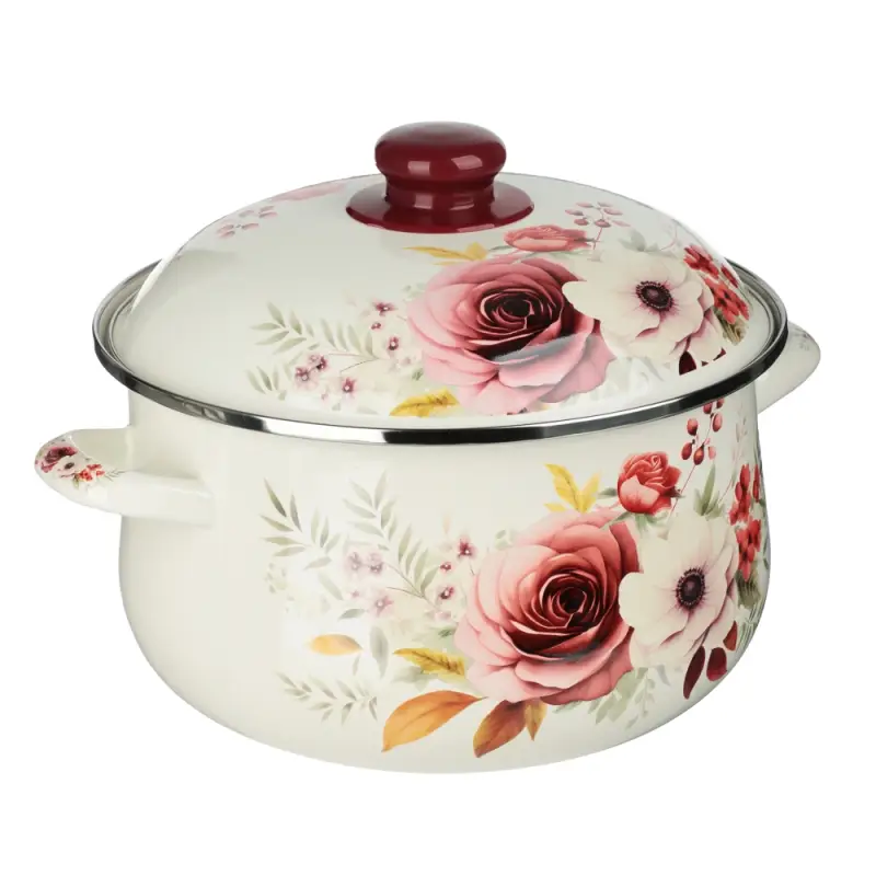 Кастрюля эмалированная VETTA Лаура, 24см, 5л, индукция