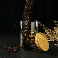 Банка для хранения &laquo;Эко. Чай&raquo;, 1 л, 10&times;15 см, с бамбуковой крышкой, стекло