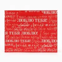 Пакет подарочный ламинированный, упаковка, &laquo;Люблю&raquo;, MS 23&times;18&times;10 см