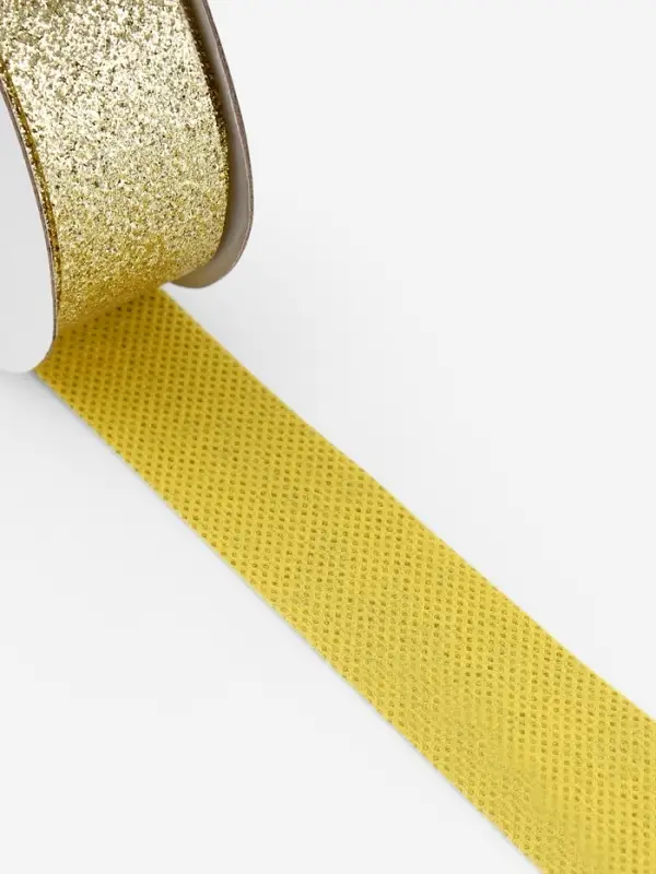 Лента декоративная &laquo;Блёстки&raquo;, 25 мм, 9.1&plusmn;0.5 м, цвет золотой