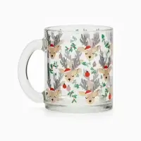Кружка новогодняя стеклянная &laquo;Милые олени&raquo;, 300 мл