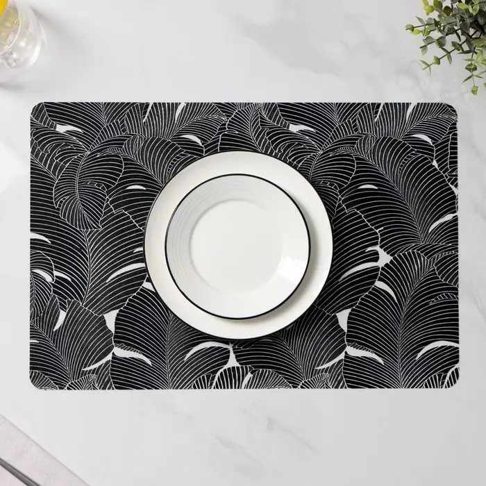 Салфетки сервировочные на стол &laquo;Мираж&raquo;, 4 шт., 30&times;45 см, чёрные