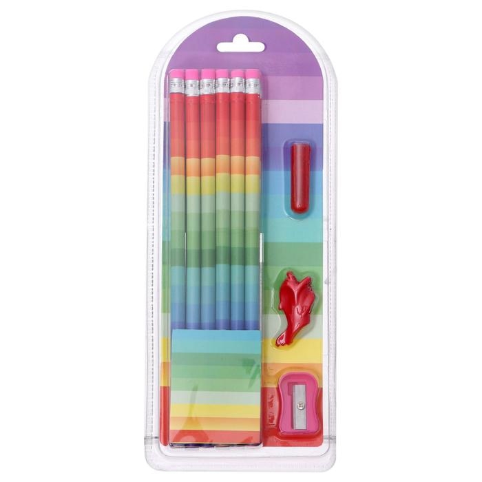 Набор карандашей 12 штук+1 штука, обучающий тренажер для исправления техники письма+точилка Набор карандашей 12 штук+1 штука, обучающий тренажер для исправления техники письма+точилка