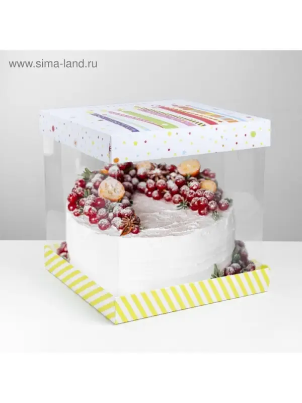 Коробка для торта, кондитерская упаковка, &laquo;Поздравляю!&raquo;, 30&times;30 см