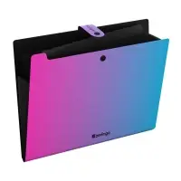 Папка А4 Radiance, 12 отделений, 600 мкм, на кнопке, розовый/голубой градиент