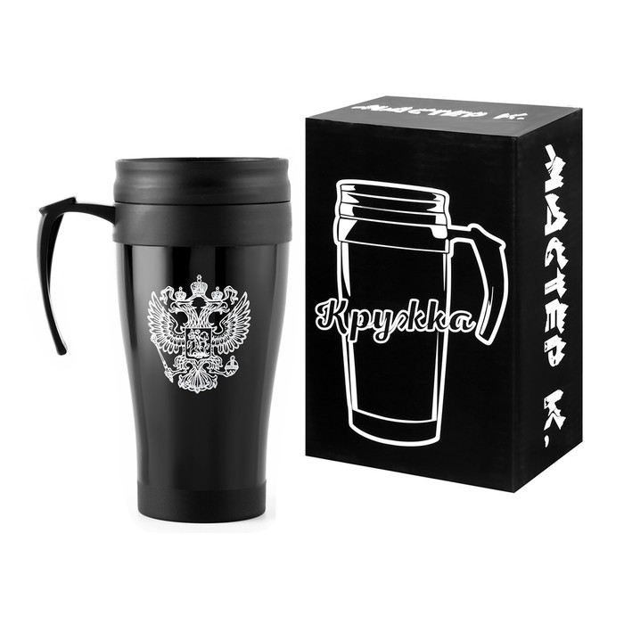 Термокружка, 400 мл, Комфорт Термокружка, 400 мл, Комфорт "Мастер К. Герб", 12.5 х 17 см