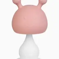 Прорезыватель силиконовый для зубов с погремушкой 3 в 1 M&B «Зайка», розовый