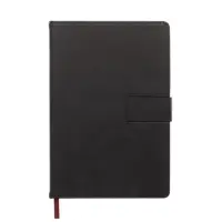 Ежедневник недатированный формат А5, с хлястиком, 128л, линия, пвх, Черный Ежедневник недатированный формат А5, с хлястиком, 128л, линия, пвх, Черный