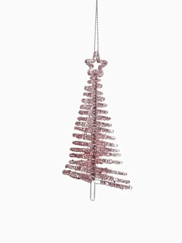 Ёлочная игрушка &laquo;Зимнее волшебство. Ёлочка сияние звезда&raquo;, 14&times;8 см, розовый