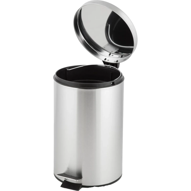Ведро мусорное с педалью 12 л, матовое, нержавеющая сталь