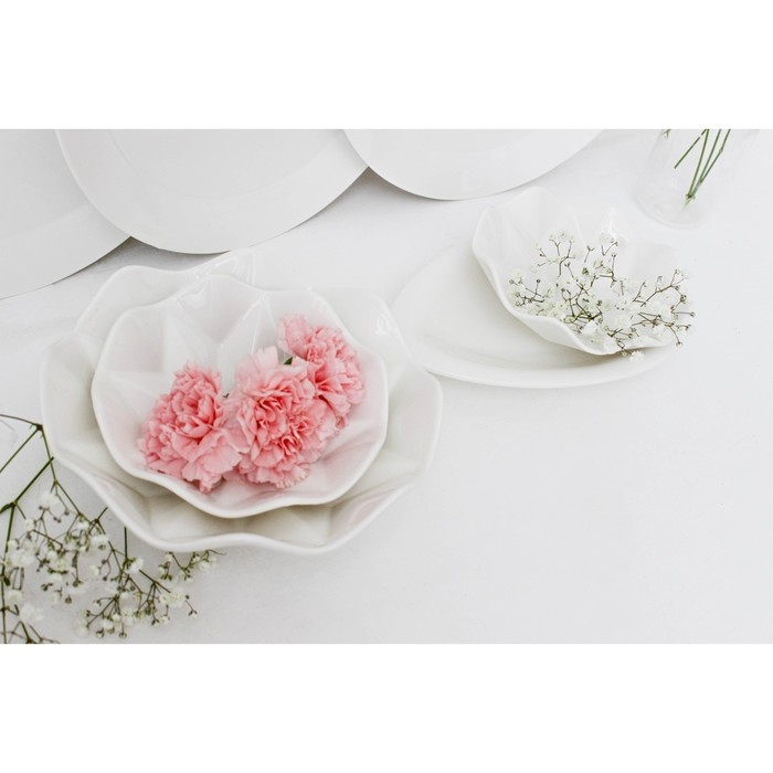 Салатник фарфоровый Magistro «Изобилие», 260 мл, d=15 см, цвет белый Салатник фарфоровый Magistro «Изобилие», 260 мл, d=15 см, цвет белый