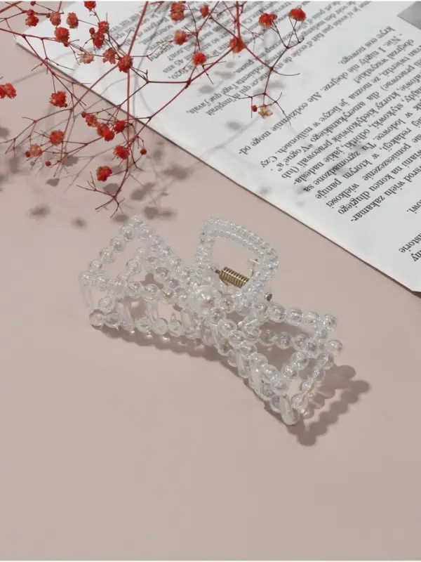 Крабик для волос &laquo;Хелен&raquo;, бантик, 9 см, прозрачный