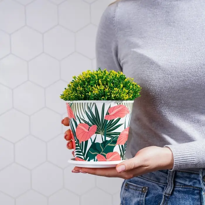 Горшок для цветов Доляна «Антуриум», 800 мл, цвет белый Горшок для цветов Доляна «Антуриум», 800 мл, цвет белый