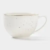 Чайная пара Доляна &laquo;Млечный путь&raquo;, 2 предмета: чашка 220 мл, блюдце d=13.5 см, фарфор, белая в крапинку