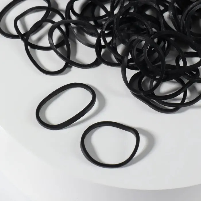 Силиконовые резинки для волос, набор - 800 (&plusmn; 50) шт., d=1.5 см, 50 г, чёрная