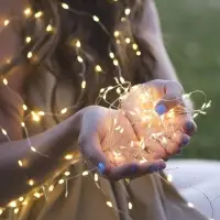 Гирлянда &laquo;Мишура&raquo; 5 м, роса, IP20, серебристая нить, 100 LED, свечение тёплое белое, USB