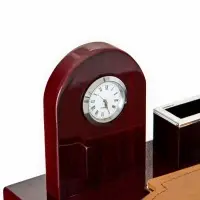 Набор настольный, органайзер 5 в 1 с визитницей и часами, 34&times;20&times;13 см