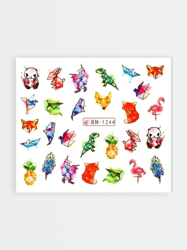 Слайдеры для ногтей «Акварельная графика», разноцветные