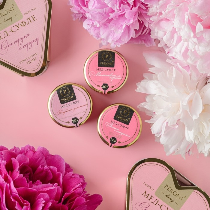 Набор мёда-суфле Peroni Набор мёда-суфле Peroni "От сердца к сердцу" розовый, 90 г