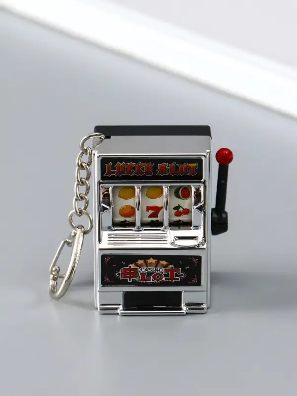 Брелок пластик Брелок пластик "Игровой автомат - казино" серебро 2,7х3,4х5 см