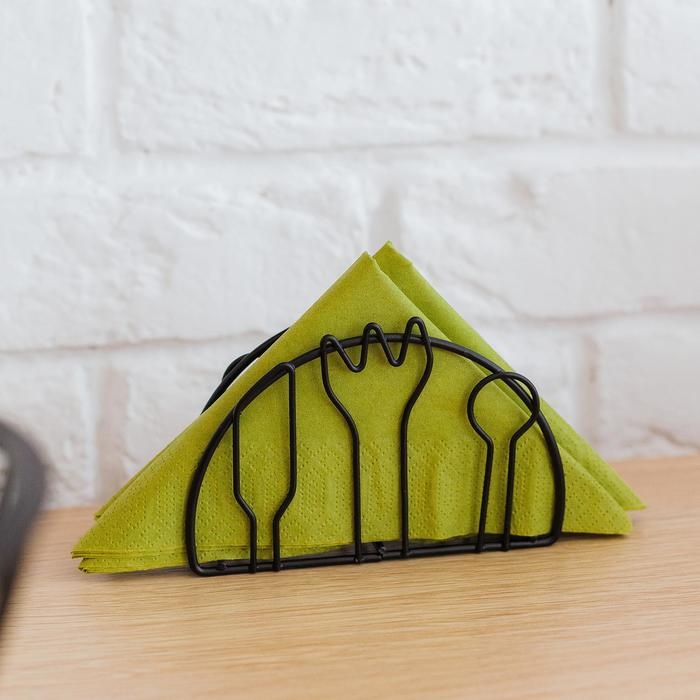 Салфетница Доляна «Столовые приборы»,13×3,5×8 см, цвет чёрный Салфетница Доляна «Столовые приборы»,13×3,5×8 см, цвет чёрный