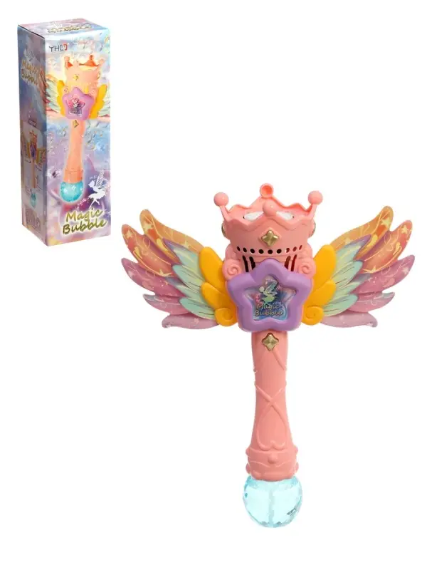 Генератор мыльных пузырей &laquo;Волшебная палочка Феи&raquo;, световые эффекты, работает от батарейки