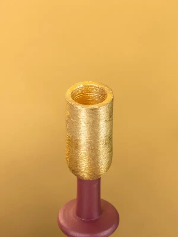 Подсвечник на 1 свечу "Баклажановый" 10х10х26 см