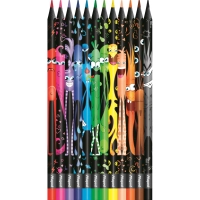 Карандаши цветные Maped BLACK MONSTER трехгранные,пластик,12цв/наб,862612