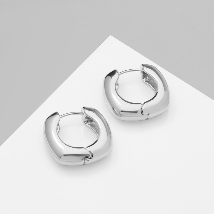 Серьги металл &laquo;Аккорд&raquo; объёмные, цвет серебро