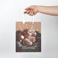 Набор пакетов крафтовых &laquo;Новогоднее настроение&raquo;, 5 шт., 23&times;27&times;11.5 см