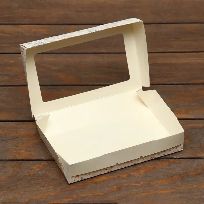 Коробка складная «Снежинка», 20×12×4 см с окном Коробка складная «Снежинка», 20×12×4 см с окном