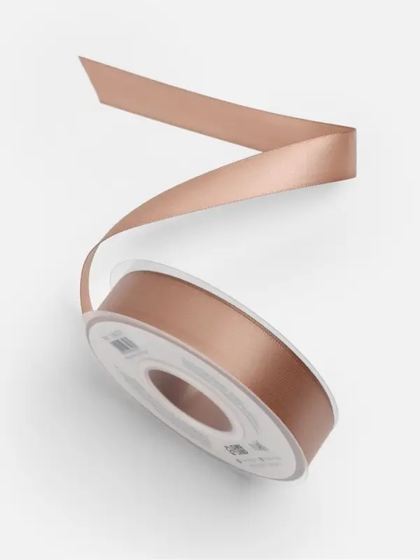 Лента атласная TEIRA, двухсторонняя, 20 мм, 25&plusmn;1 м, бежевая №812