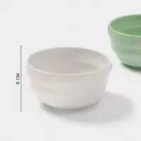 Салатники Доляна &laquo;Зефир&raquo;, 700 мл, d=15.5 см, набор 2 шт., керамика, белые, зелёные