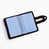 Визитница на кнопке, 24 карты, однотонная, чёрная