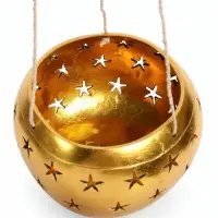 Подсвечник подвесной из кокоса, 14&times;14&times;10 см, золото
