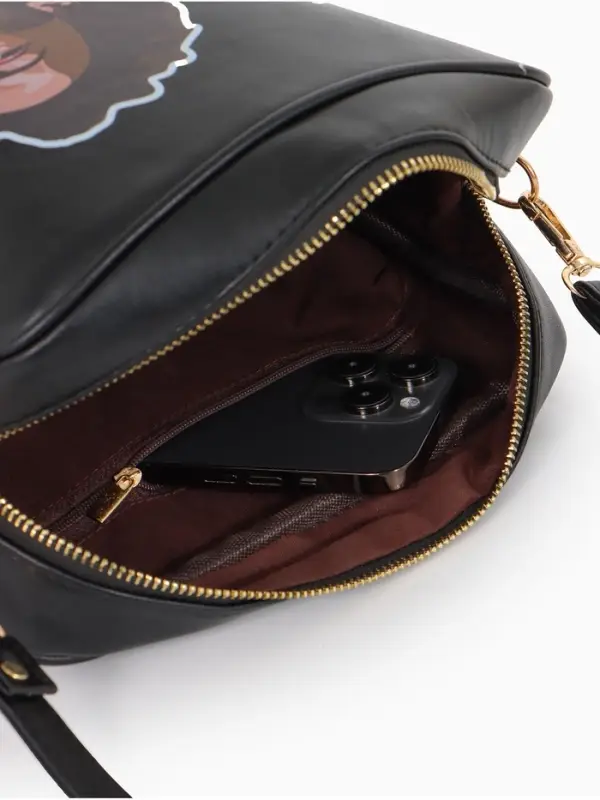 Сумка женская на молнии TEXTURA 22&times;8&times;17 см, чёрная