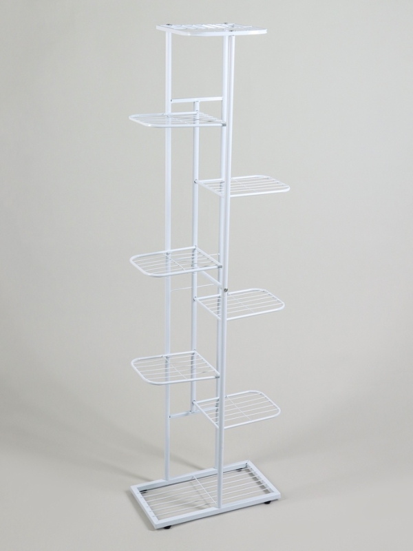 Подставка для цветов Greengo, 8 полок, 43 × 22 × 141 см, напольная, металл, белая Подставка для цветов Greengo, 8 полок, 43 × 22 × 141 см, напольная, металл, белая