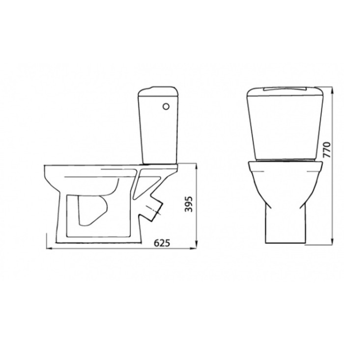 Унитаз компакт ЛЗСФ Унитаз компакт ЛЗСФ " КомфортЭконом", боковая подводка, сиденье, шток