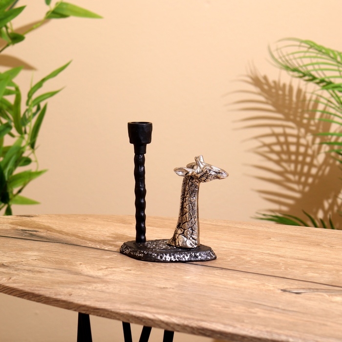 Подсвечник Подсвечник "Жирафик" алюминий 12,5х9,5х26 см
