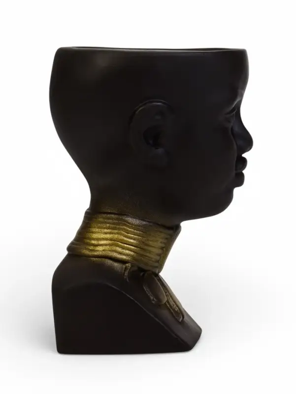 Декоративное кашпо для цветов &laquo;Негритянка&raquo;, 1.3 л, 14&times;20&times;12 см, керамическое, чёрное